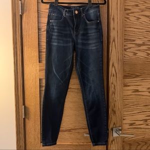 Dark Blue Denim High Rise Skinny Jeans - size 6
